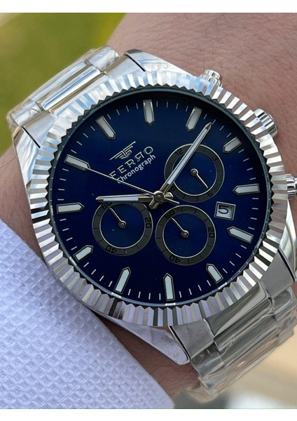 Çelik Kordon Iç Fonksiyonları Aktif Chronograph 30 mt Su Geçirmez Erkek Kol Saat EFM31289-A3