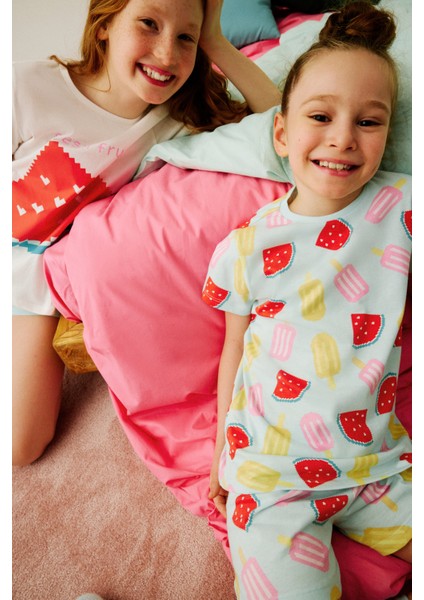 Kız Çocuk Watermelon Çok Renkli 2li Pijama Takımı