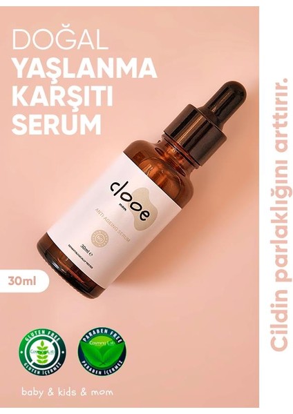 Doğal Yaşlanma Karşıtı Serum (30ml) - Gliserin, Hyaluronik Asit, Camellia Sinensis