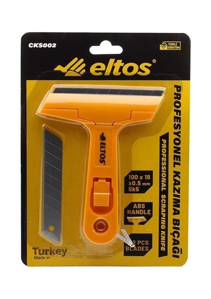Eltos Cam Kazıma Bıçağı Yedek Jiletli Saplı 14.5 cm CKS002