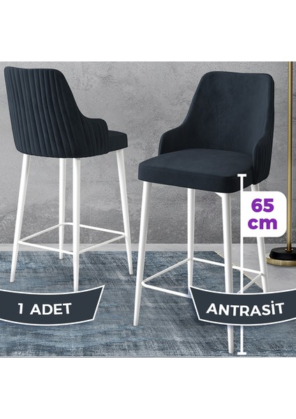 Concept Tera Serisi, Mutfak Bar Sandalyesi, Babyface Kumaş, Beyaz Metal Ayak, 1 Adet Sandalye