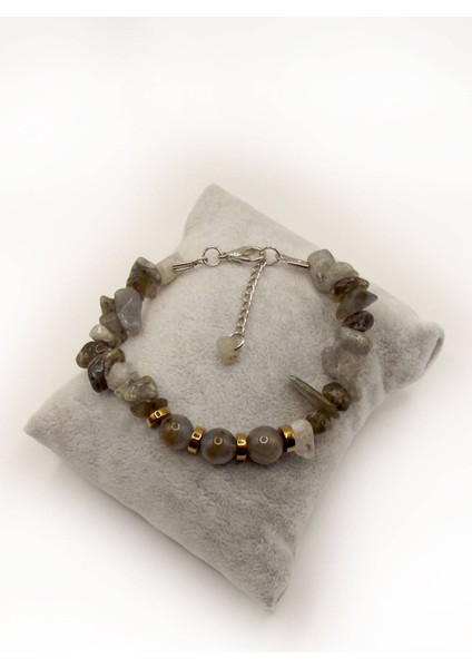 Naz Doğal Taş Labradorit Taş Kırık Taş ve Küre Kesim 8mm