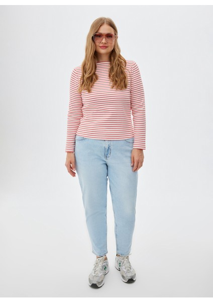 Yüksek Bel Normal Mavi Kadın Şort Croco