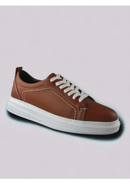 Unisex Deri Hafif Poli Yazlık Dikişli Taban Beyaz Bağcıklı Erkek Kadın Sneaker Ayakkabı