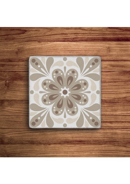 Bej Tile Desen, Mexican Talavera Doğal Taş Traverten Bardak Altlığı 4 Lü Set fiyatları
