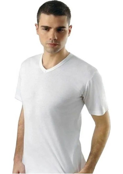 Erkek Ribana V Yaka Kısa Kol Fanila Atlet 1109 - 6 Adet