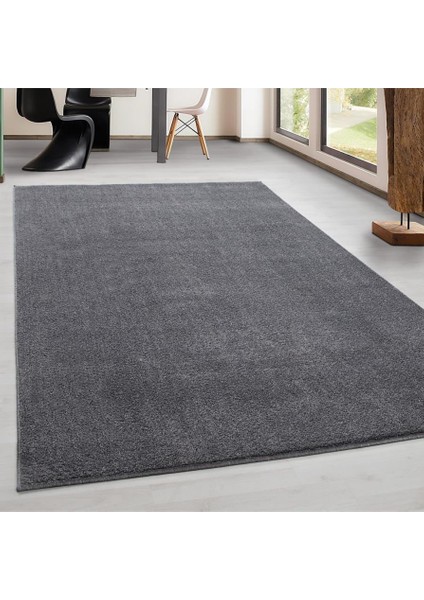 Carpettex Halı Yumuşak Kısa Havlı Modern Halı Düz Açık Gri Renkli Halı