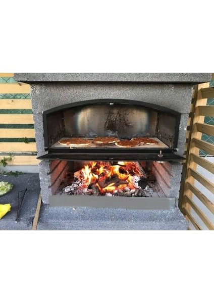 Barbekü Özkoca Mangal Barbekü 90 Lık Fırınlı ve Masalı Kırmızı Model