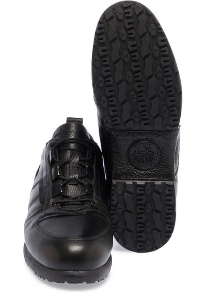Siyah Hakiki Deri Erkek Sneaker - E23S1AY56504-A41