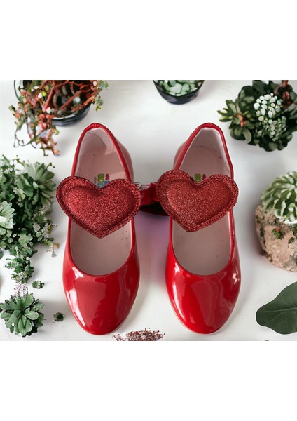 Kız Çoçuk Kırmızı Renk Ortopedik Taban Babet