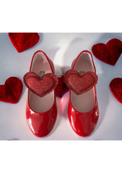 Kız Çoçuk Kırmızı Renk Ortopedik Taban Babet modelleri