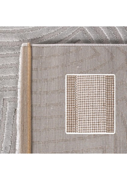 Kabartmalı Halı Dalga Desenli Iskandinav Bohem Tarzı Yumuşak Halı Gümüş Krem indirimleri