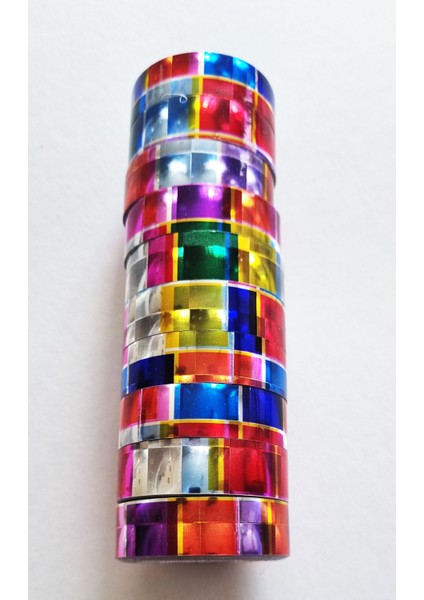 10'lu 3D Metalik Gökkuşağı Renkli Bant