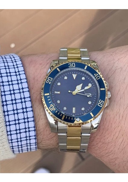 Paslanmaz Çelik Kordon Lüx Spor Erkek Kol Saati Rolex Model