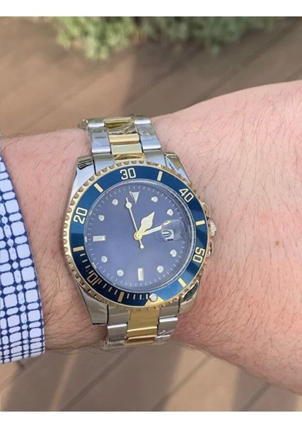 Paslanmaz Çelik Kordon Lüx Spor Erkek Kol Saati Rolex Model