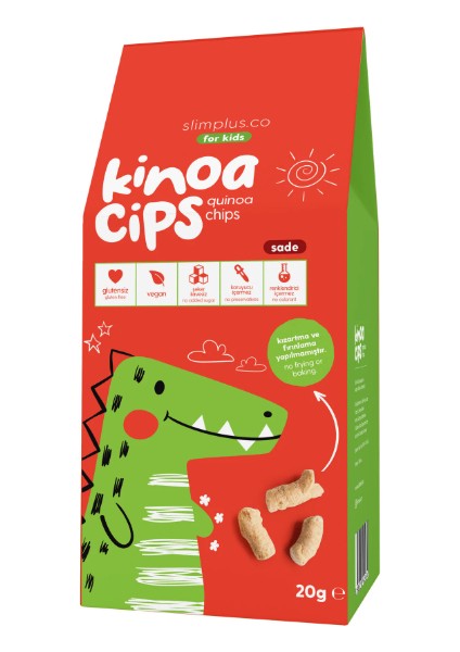 5 Paket 20G Sade Kinoa Cipsi For Kids Glutensiz Vegan Yağsız Cips Çocuklara Özel Ambalaj Sevimli Dinozor