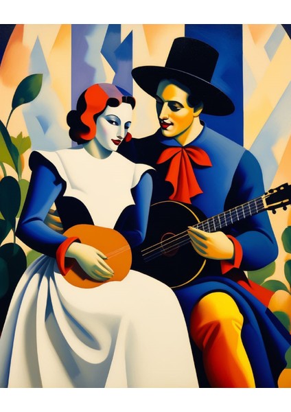 Renkli Baskılı Sayılarla Boyama Hobi Seti (Çerçeveli) 40X50 Cm: Soyut Resim 19