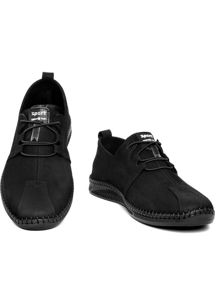 Elit ASBOR070N Erkek Hakiki Deri Casual Ayakkabı Siyah fırsatları