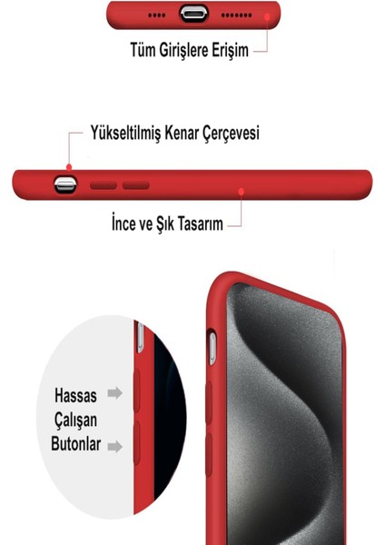 Caseart Apple iPhone 15 Kapak Içi Kadife Kamera Korumalı Lansman Silikon Kılıf - Lila