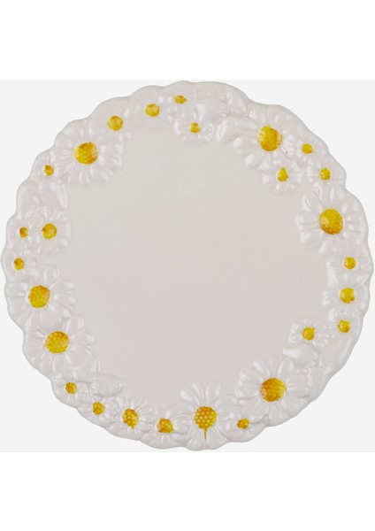 Camomilla Beyaz Seramik Servis Tabağı 36 cm