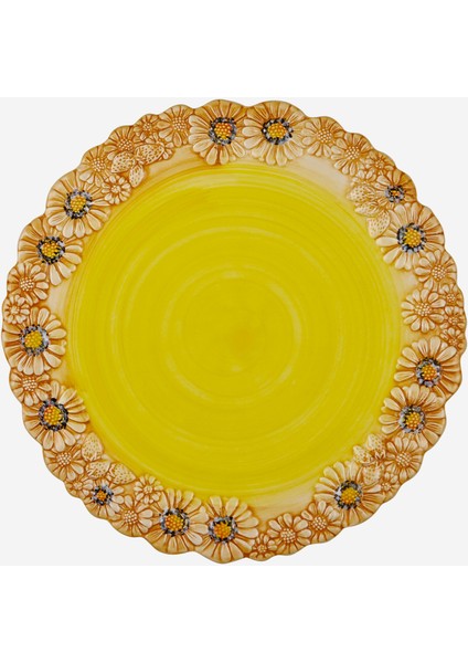 Camomilla Sarı Seramik Servis Tabağı 36 cm