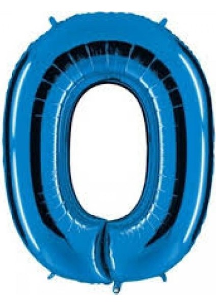 0 Rakam Mavi Folyo Balon 40 Inç 100 cm