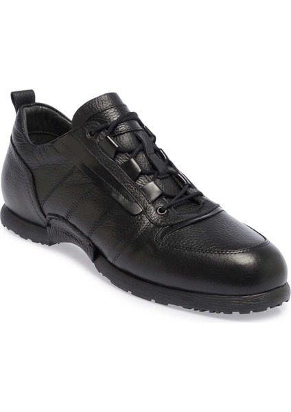 Siyah Hakiki Deri Erkek Sneaker - E23S1AY56504-A41
