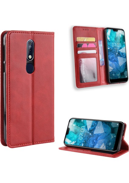Nokia 7.1 Cüzdan Deri Flip Telefon Kılıfı (Yurt Dışından)