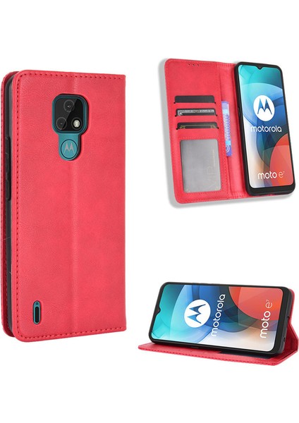 Motorola Moto E7 (2020) Cüzdan Deri Flip Telefon Kılıfı (Yurt Dışından)