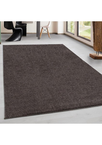 Carpettex Halı Yumuşak Kısa Havlı Modern Halı Düz Mokka Açık Kahverenkli Halı