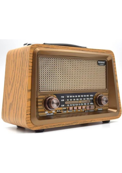 Nostaljik Ahşap Şarzlı 3 Bant Radyo,tf,usb Girişli,fm Radyo,bluetooth Bağlantılı- R-2066BT
