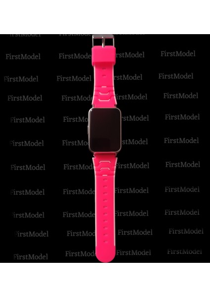 Huawei Watch Fit 2 Uyumlu Renkli Silikon Kordon Pim Çevirici Aparatı ile Birlikte Fuşya Çizgili