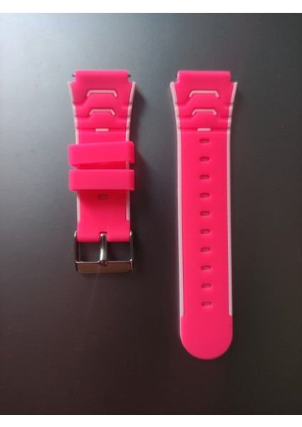 Huawei Watch Fit 2 Uyumlu Renkli Silikon Kordon Pim Çevirici Aparatı ile Birlikte Fuşya Çizgili fiyatları