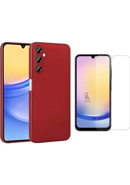 Samsung Galaxy A25 ile Uyumlu Kılıf Soft Yumuşak Telefon Kılıfı ve Temperli Cam Ekran Koruyucu