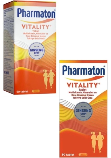Pharmaton Vitality 60 Tablet + Pharmaton Vitality 30 Tablet (3 Aylık Güç Paketi Kofre)