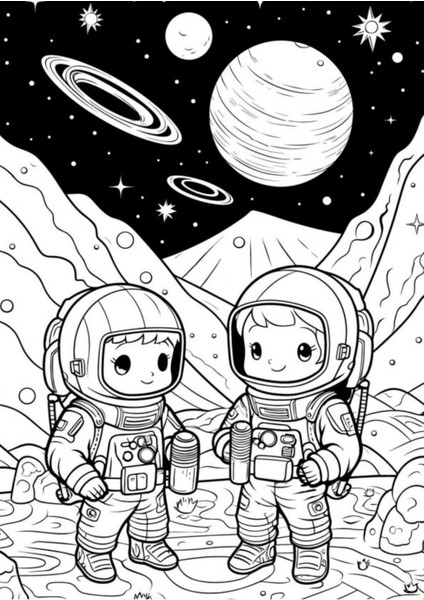 Astronot Boyama Kitabı 2'li Set modelleri