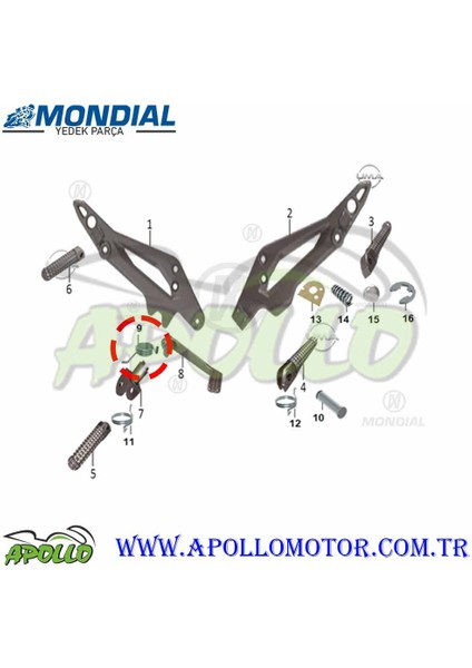 Arka Fren Pedal Yayı Orijinal Mondıal Drift L 125 - Kd-F - Kde5