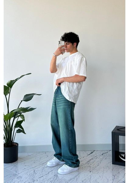 Basic Vintage Green Baggy Jean