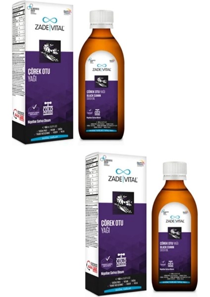 Zadevital Çörek Otu Yağı 150 ml x 2 Adet Cam Şişe Özel Paket