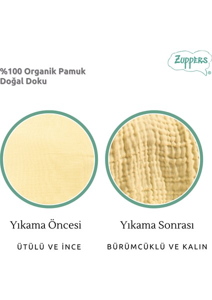 Organik Pamuk Müslin Oto Koltuğu ve Anakucağı Kılıfı - Limon