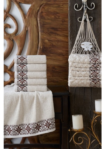 50X90 cm 6 Lı Kutulu %50 Pamuk - %50 Modal Havlu