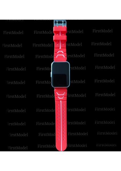 Huawei Watch Fit 2 Uyumlu Renkli Silikon Kordon Pim Çevirici Aparatı ile Birlikte Kırmızı Düz