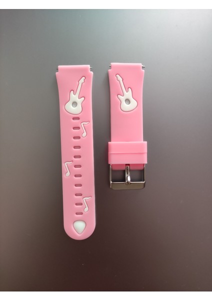 Huawei Watch Fit 2 Uyumlu Renkli Silikon Kordon Pim Çevirici Aparatı ile Birlikte Pembe Gitar fiyatları