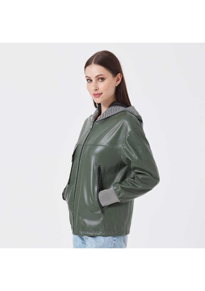 Yeşil Deri-Tekstil Kadın Mont - K23KDM320390-Q4R fiyatları