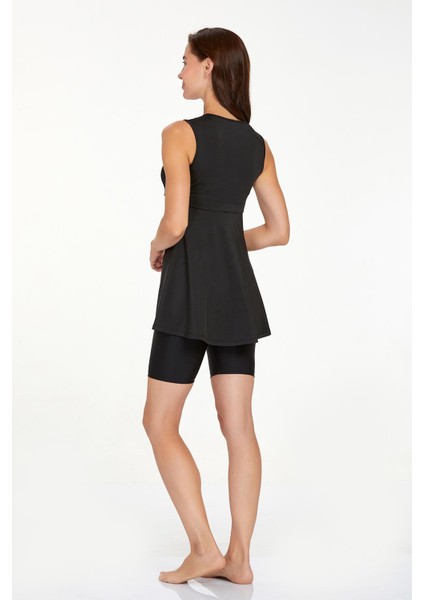 Sıfır Kol Yarı Kapalı Mayo Arlet 3927 Siyah indirimleri