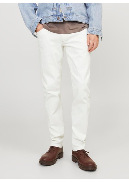 Düşük Bel Slim Fit Beyaz Erkek Denim Pantolon Jjıglenn Jjevan Cj 977 Sn modelleri