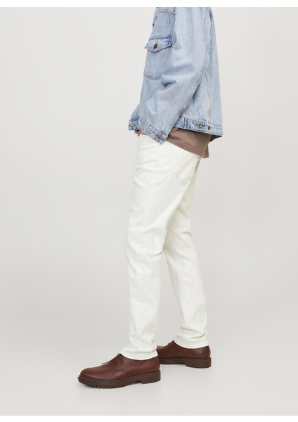 Düşük Bel Slim Fit Beyaz Erkek Denim Pantolon Jjıglenn Jjevan Cj 977 Sn fırsatları
