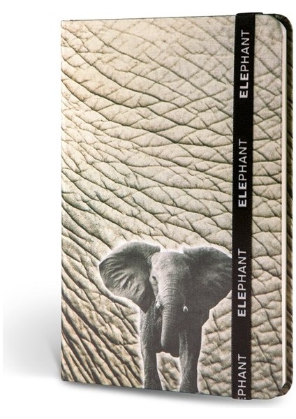Kumaş Defter Çizgili Lastikli Fil