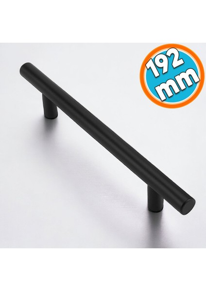 Mobilya Mutfak Çekmece Dolap Kapak Kulpu Kulbu 192 mm Mat Siyah Metal Kulp