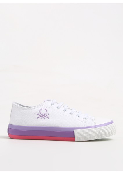 Beyaz - Lila Kız Çocuk Sneaker BNI-10041